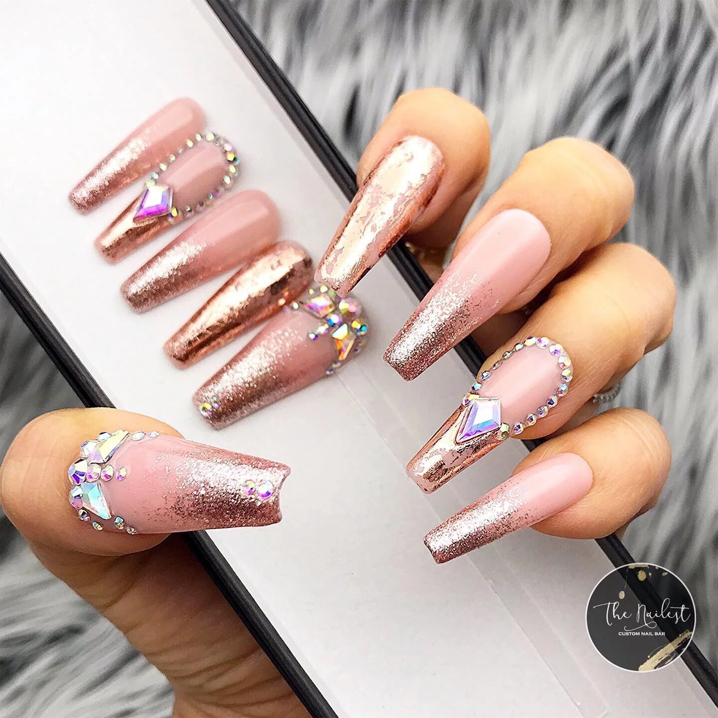 Elegant Rose Gold Nails with Diamonds: A Touch of Glamour at Your Fingertips