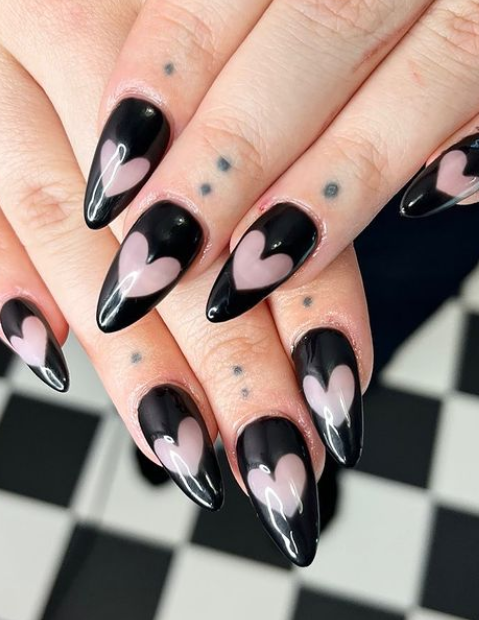 Bold and Beautiful: Black Valentine's Nails for a Unique Look