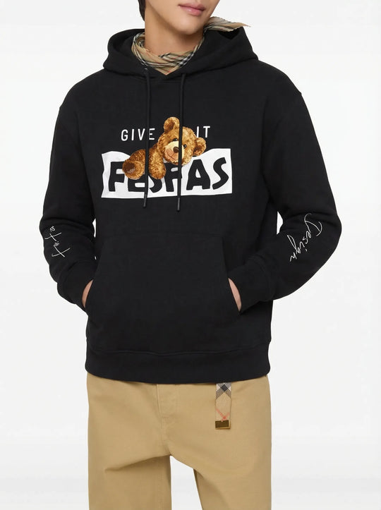FesFas teddy bear-print Hoodie | Black | Men