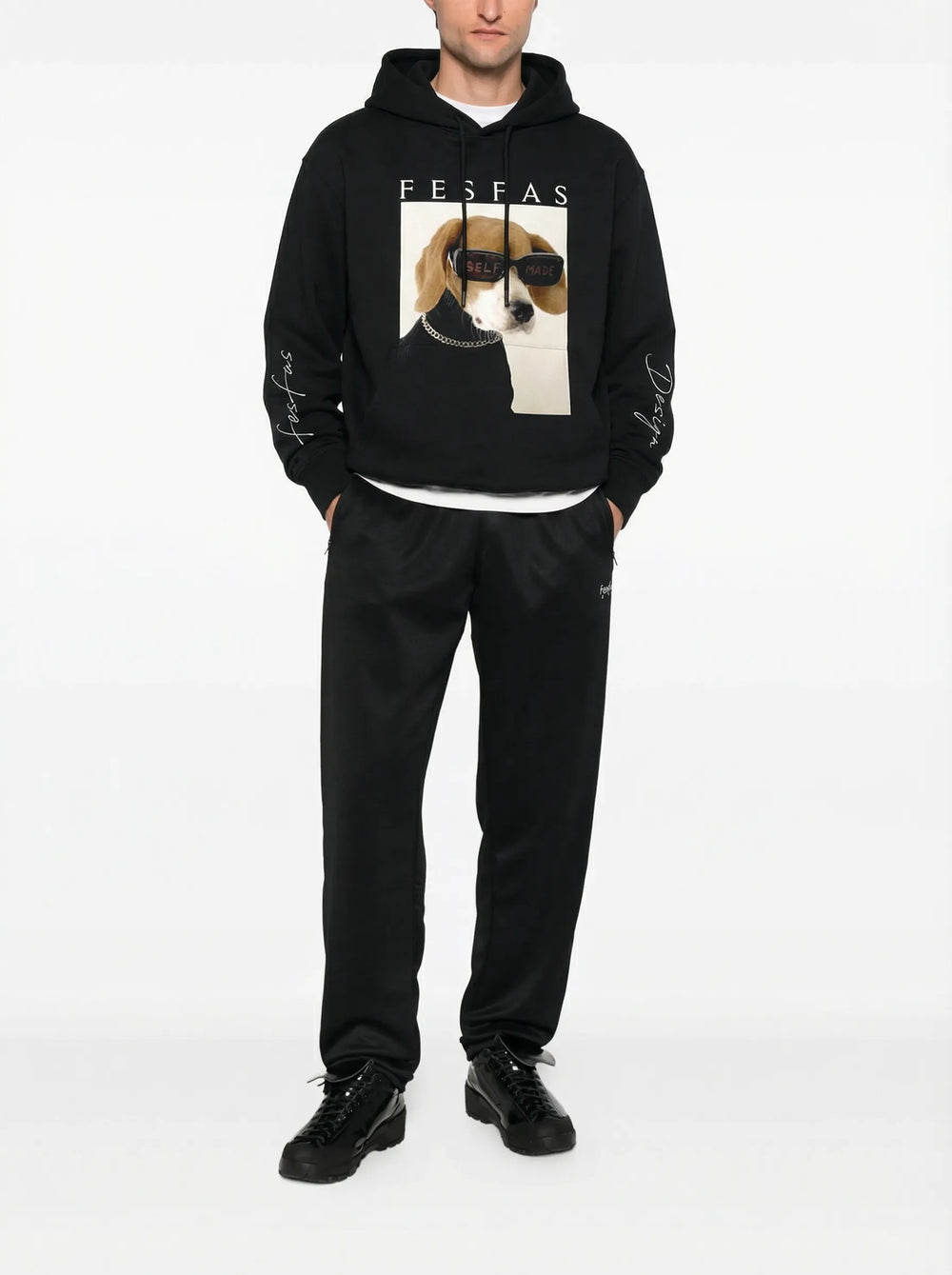 FesFas Dog selfie-print Hoodie | Black | Men