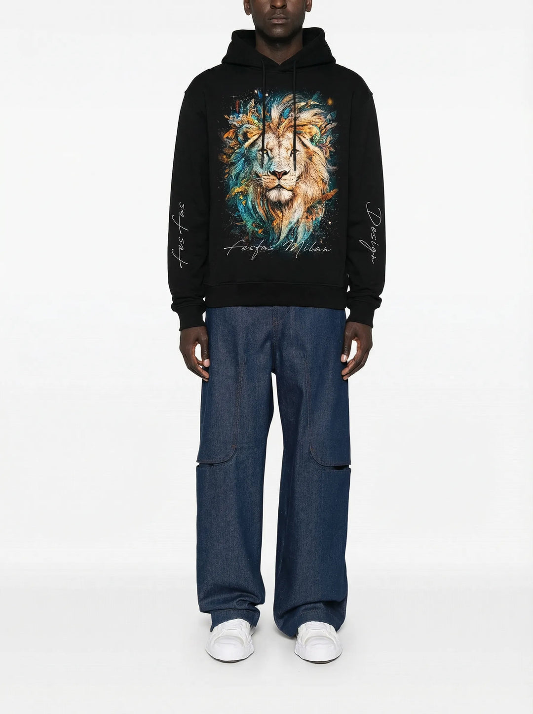 FesFas Lion-print Hoodie | Black | Men