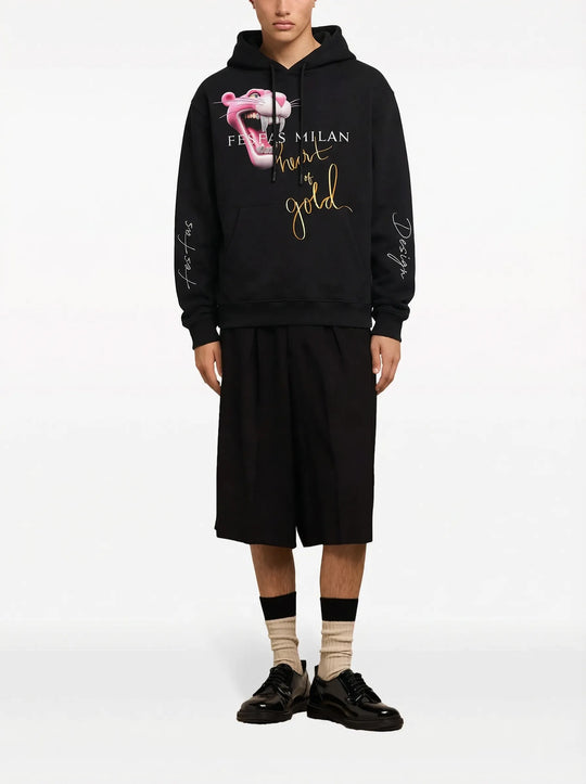 FesFas pink panther-print Hoodie | Black | Men