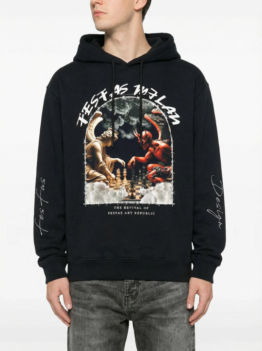 FesFas angels &amp; demons-print Hoodie | Black | Men