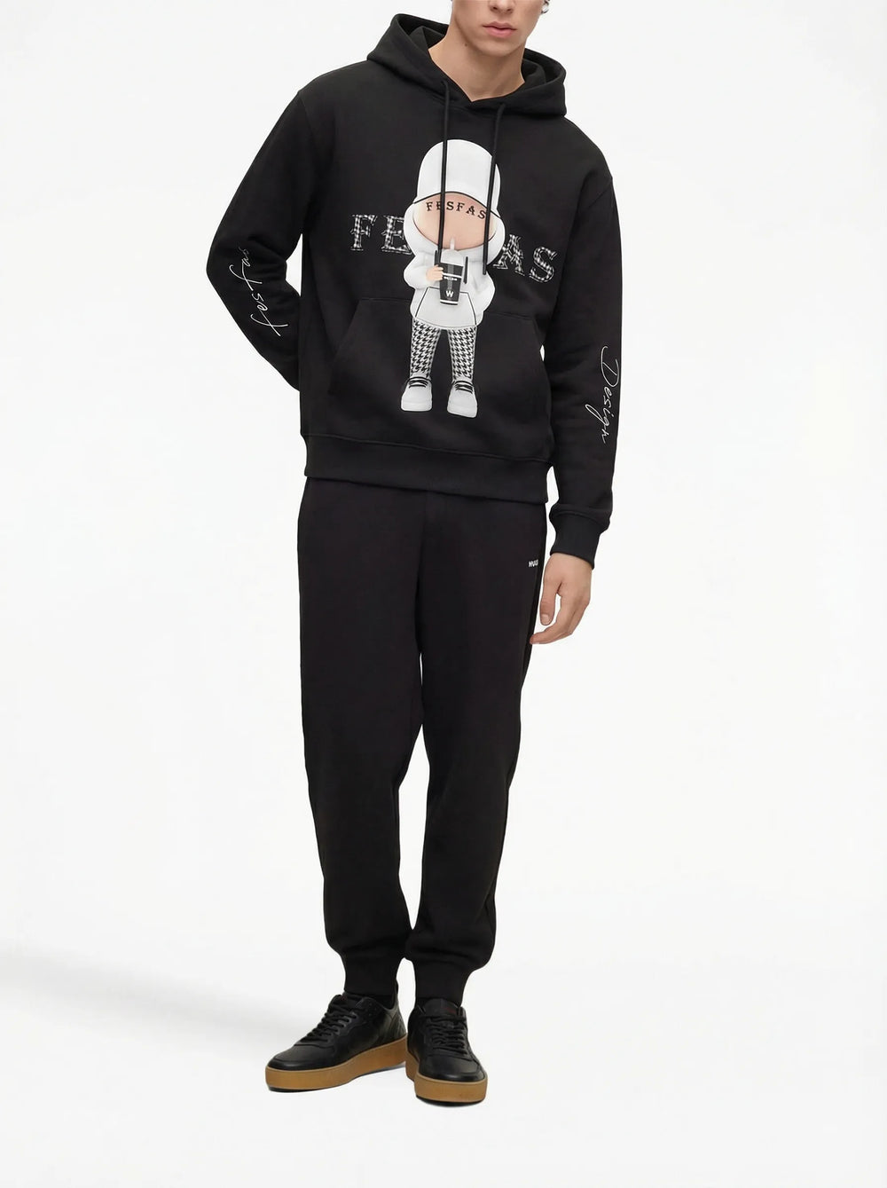 FesFas Cool Boy-print Hoodie | Black | Men