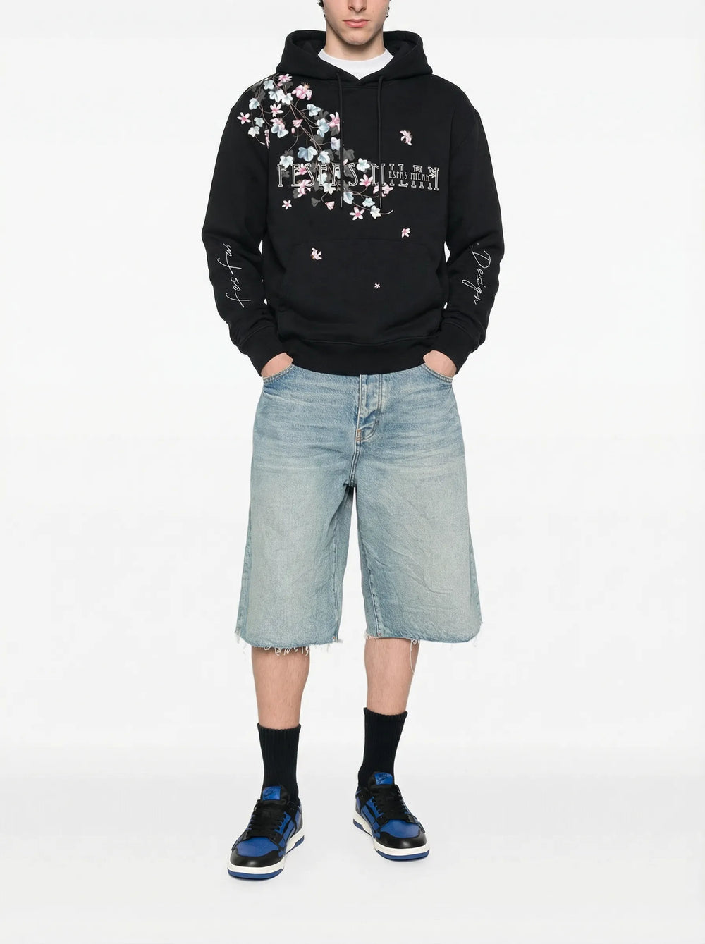 FesFas flower-print Hoodie | Black | Men