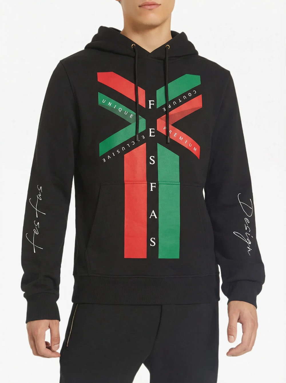 FesFas Unique Couture-print Hoodie | Black | Men