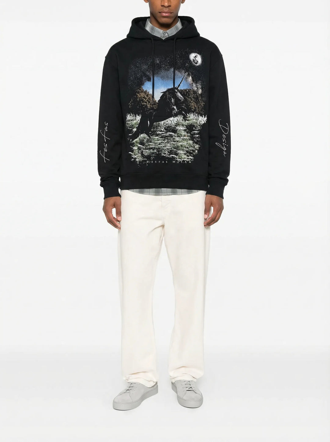 FesFas Heather Garden-print Hoodie | Black | Men