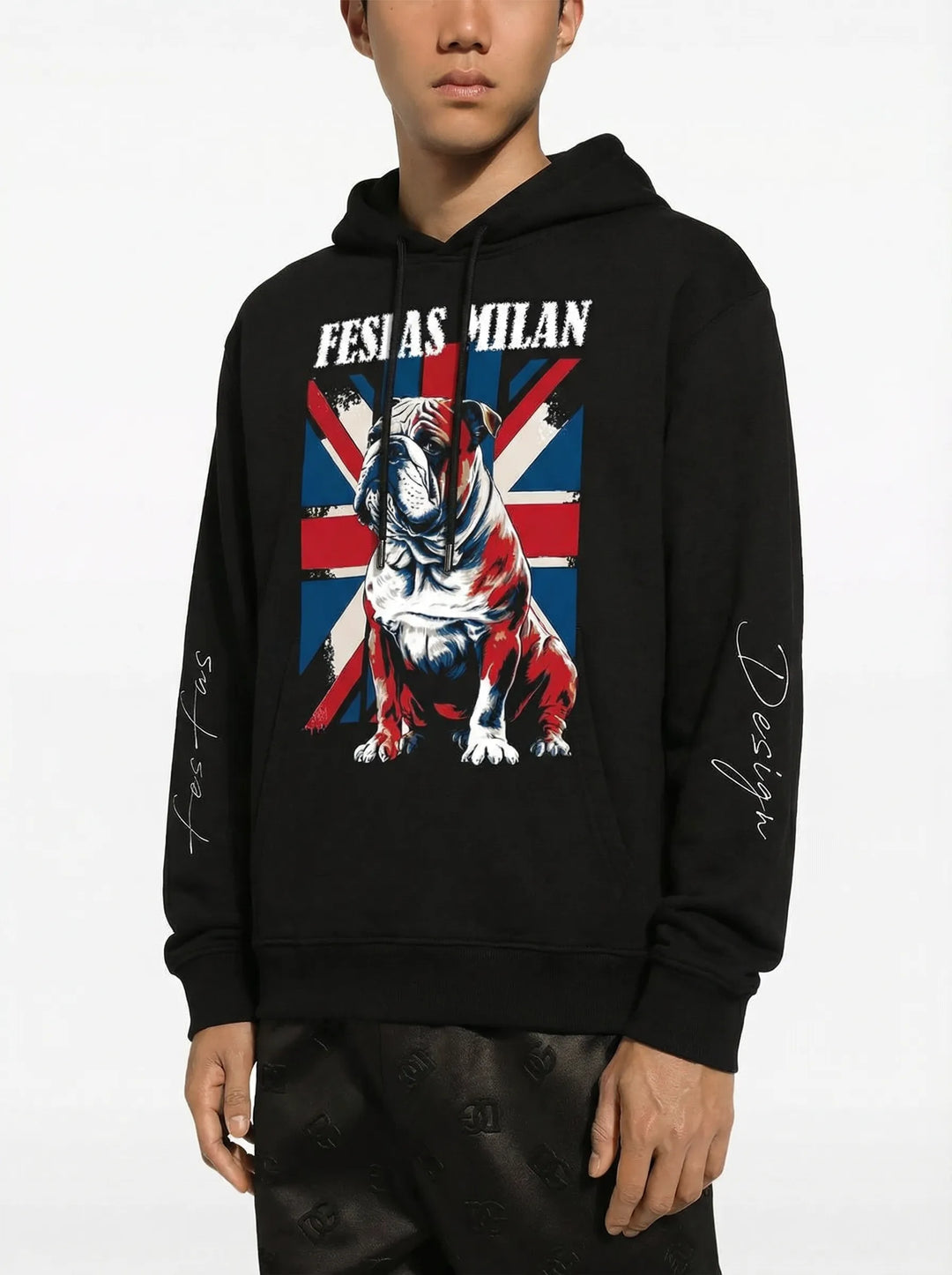 FesFas Bulldog-print Hoodie | Black | Men