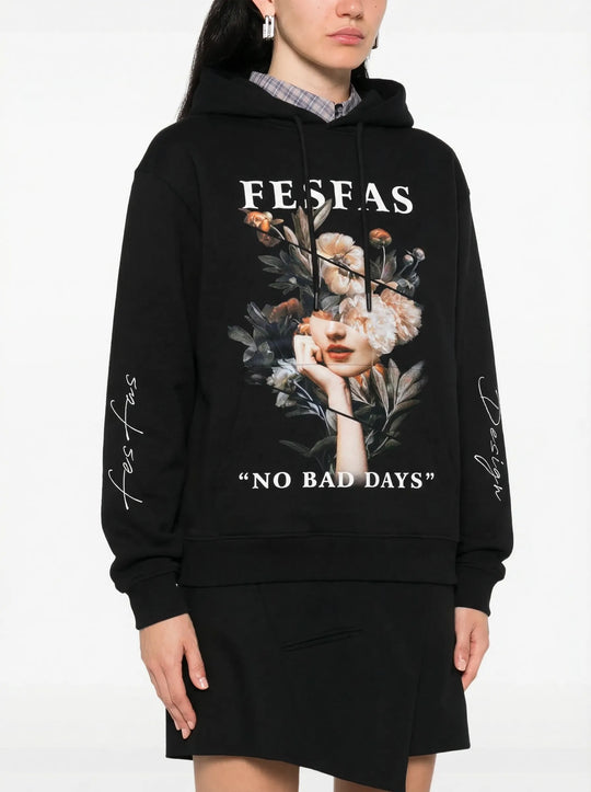 FesFas Flower-print Hoodie | Black | Men