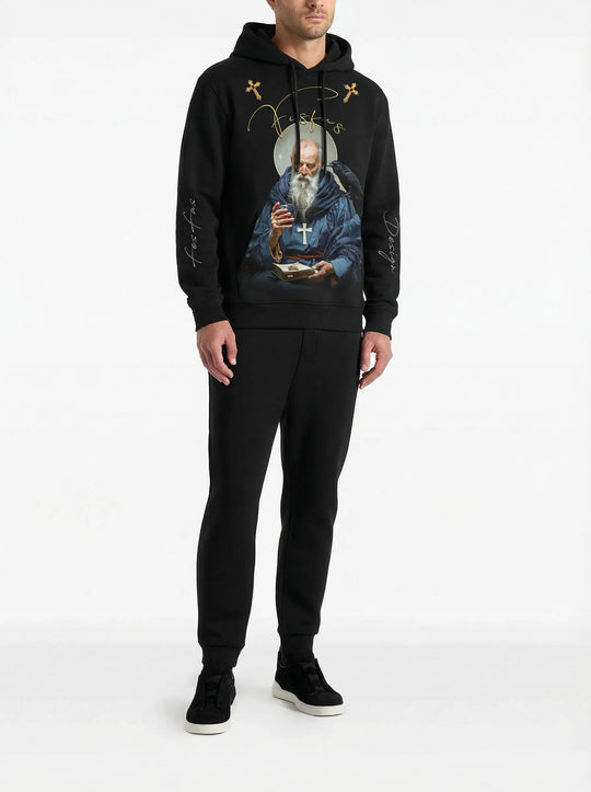 FesFas priest-print Hoodie | Black | Men