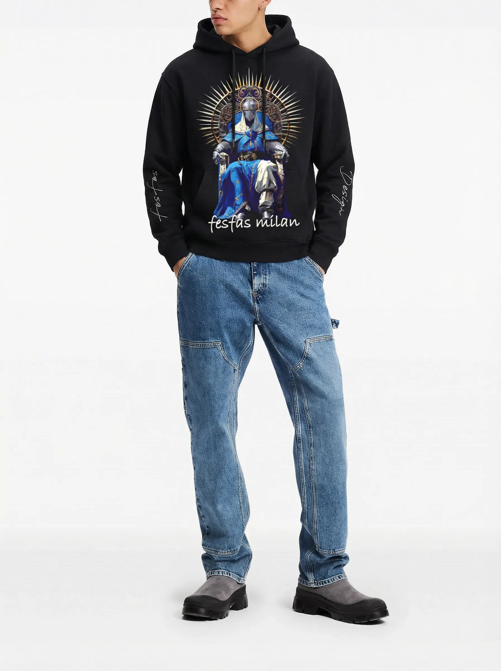 FesFas King-print Hoodie | Black | Men