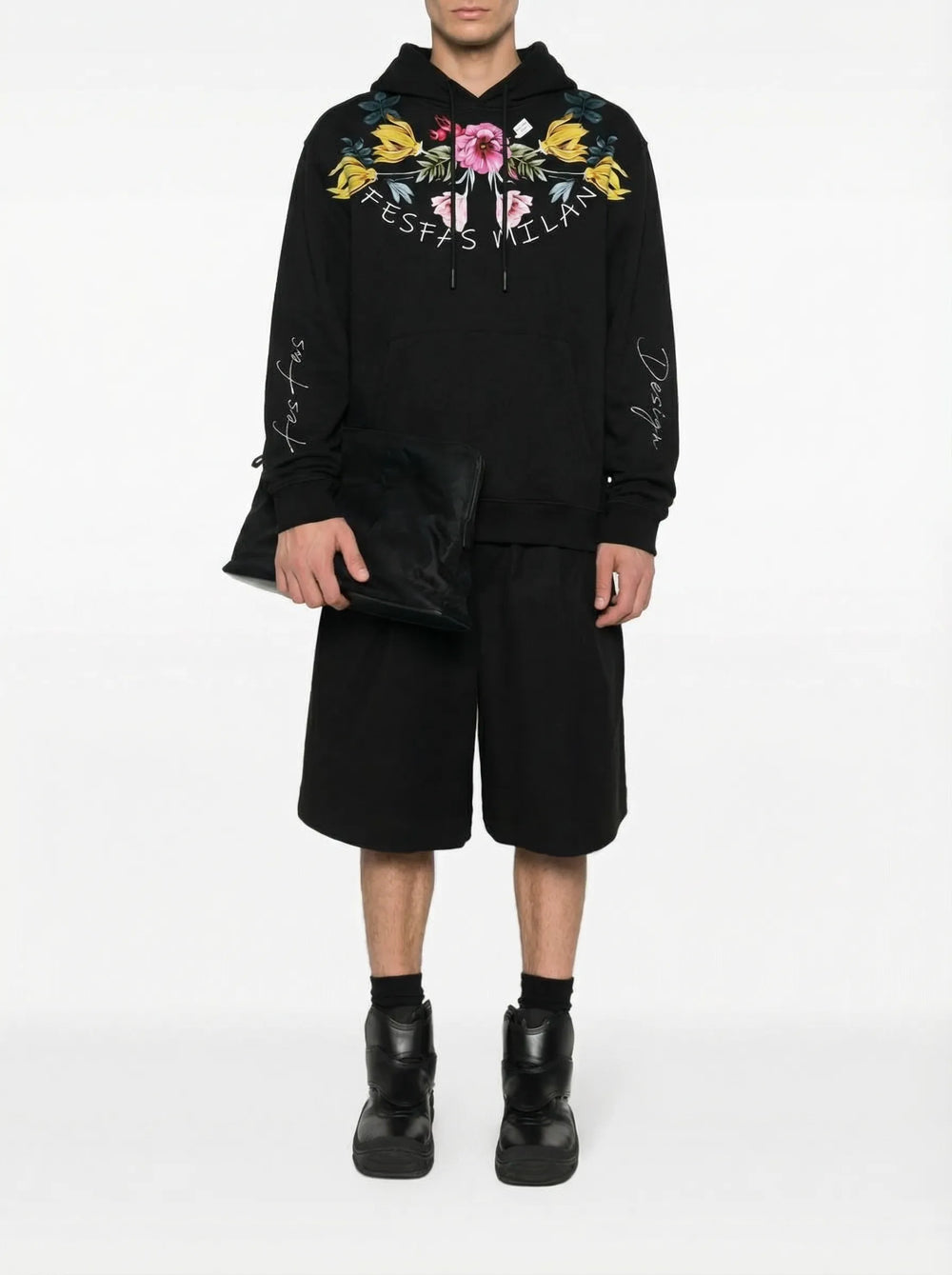 FesFas flower-print Hoodie | Black | Men