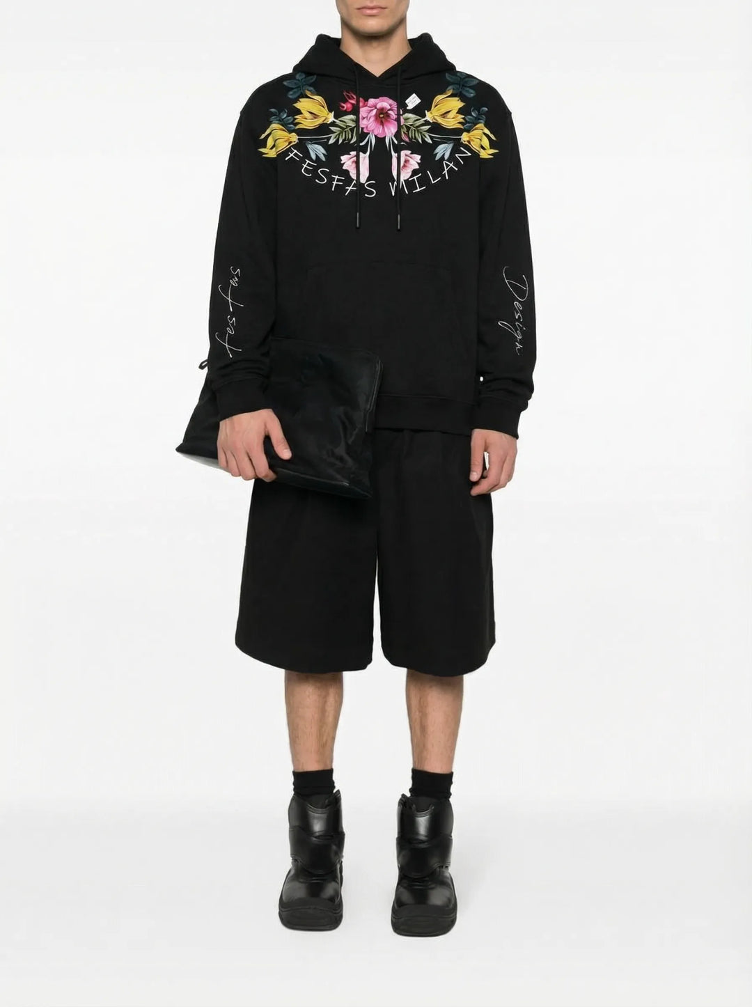 FesFas flower-print Hoodie | Black | Men