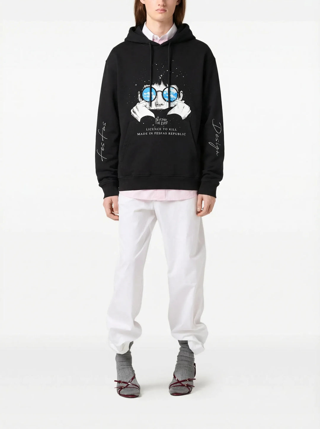 FesFas Eyes-print Hoodie | Black | Unisex