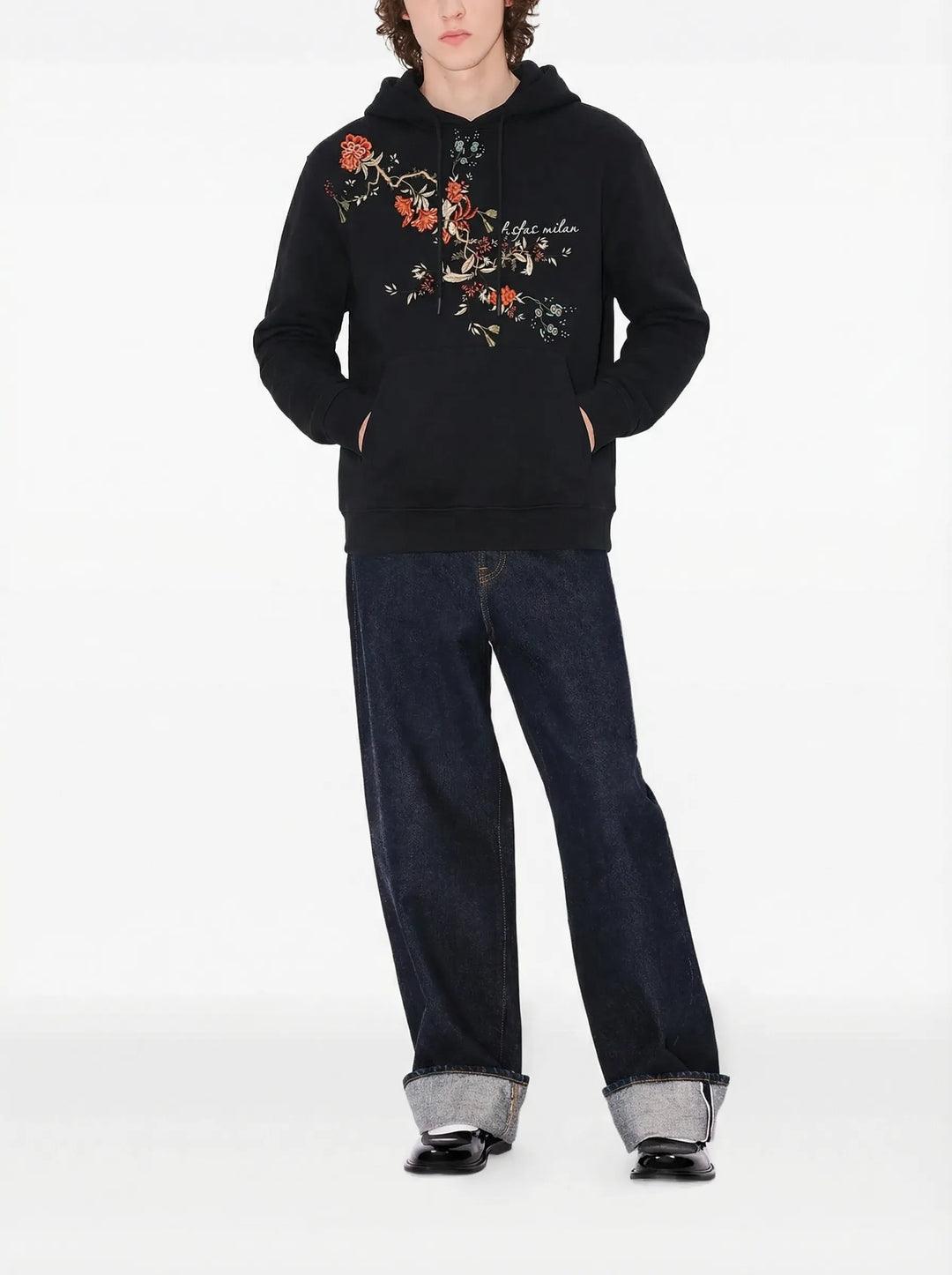 FesFas flower-print Hoodie | Black | Men