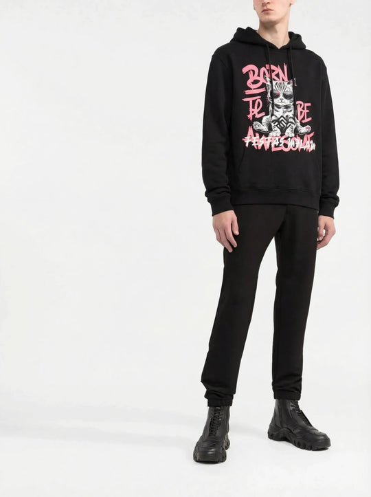 FesFas Cat-print Hoodie | Black | Men