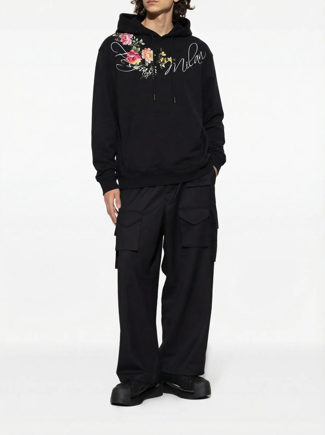 FesFas flower-print Hoodie | Black | Men