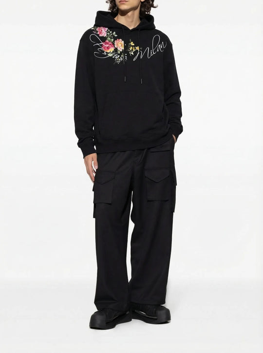 FesFas flower-print Hoodie | Black | Men