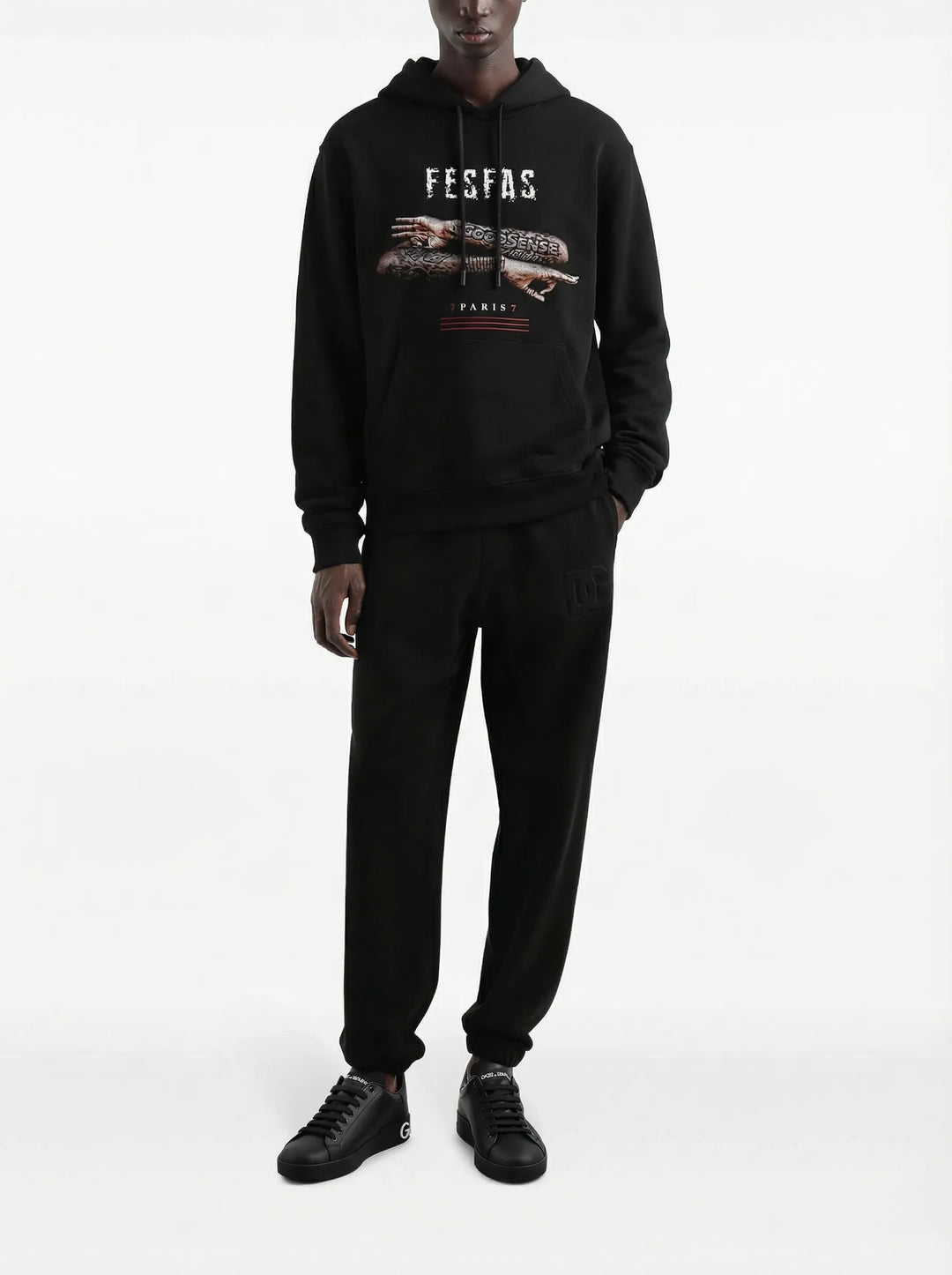 FesFas Good Sense-print Hoodie | Black | Men