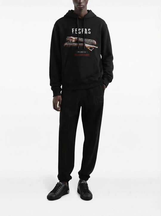 FesFas Good Sense-print Hoodie | Black | Men