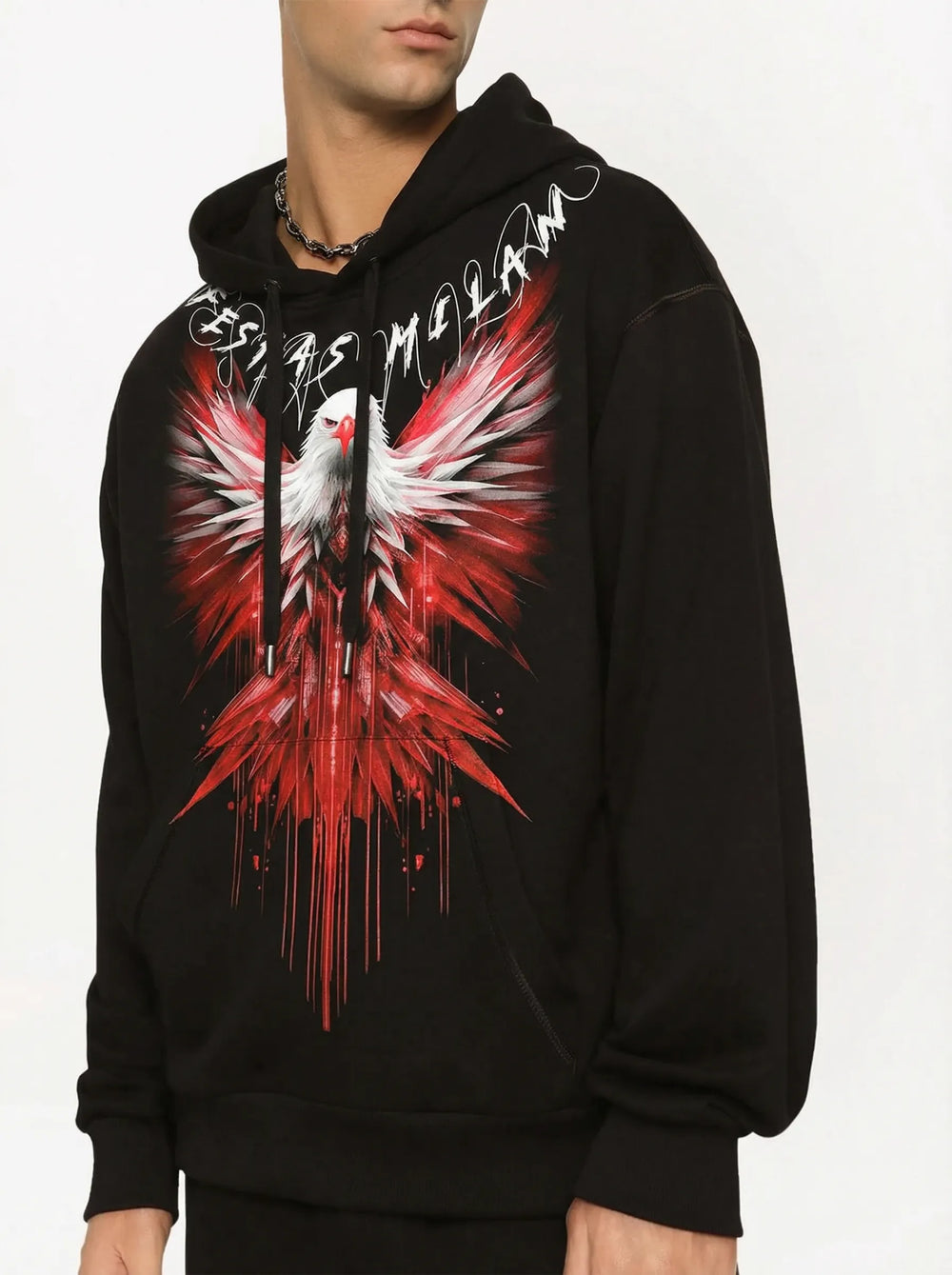 FesFas red eagle-print Hoodie | Black | Men