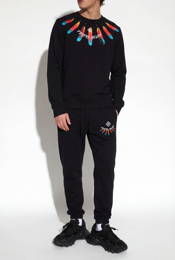 FesFas feathers-print Sweatshirt Set