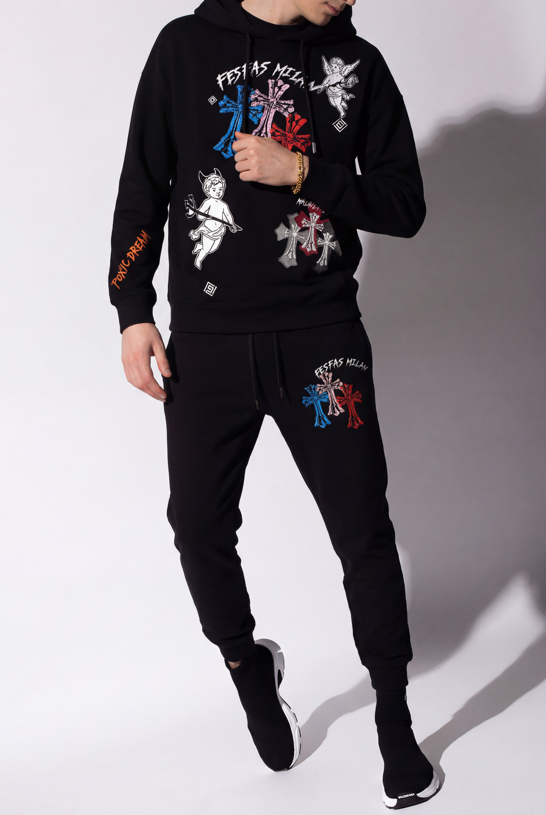 FesFas graphic-print Hoodie | Black | Men
