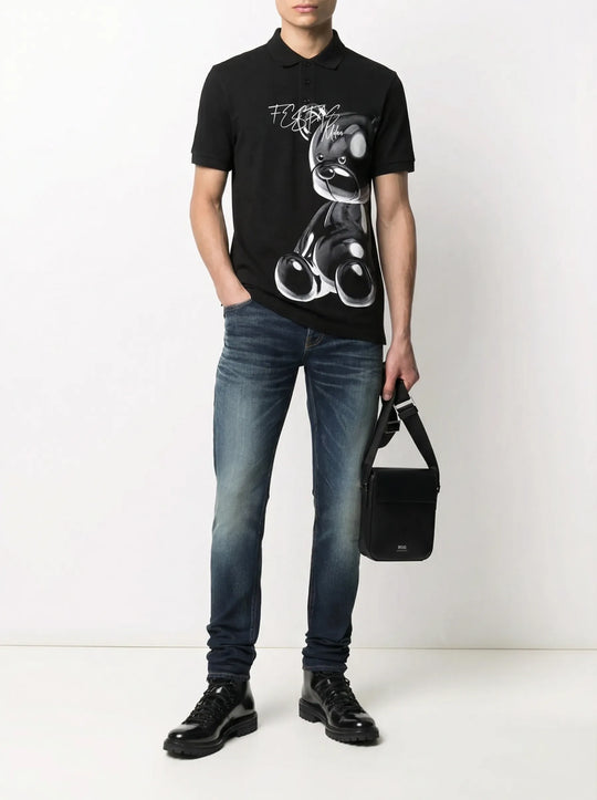 FesFas bear-print Polo Shirt | Men | Black