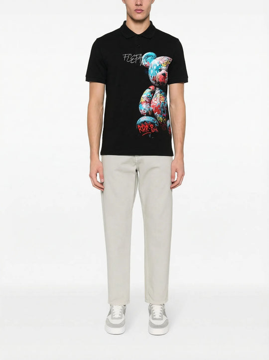 FesFas bear-print Polo Shirt | Men | Black
