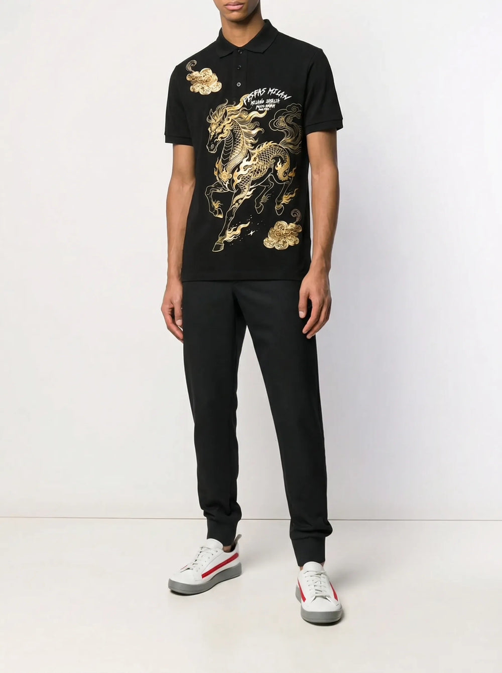 FesFas horse-print Polo Shirt | Men | Black