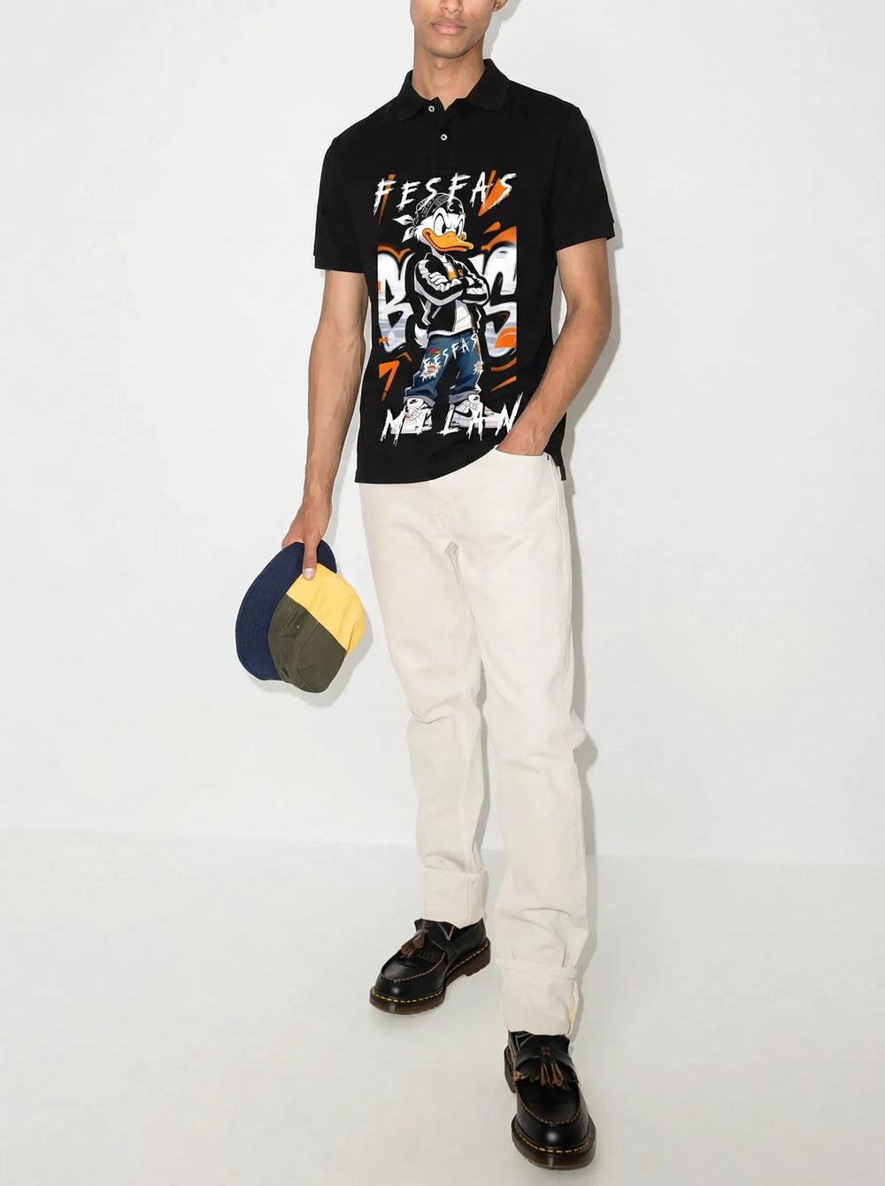 FesFas cartoon-print Polo Shirt | Men | Black