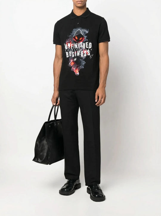 FesFas mystic-print Polo Shirt | Men | Black