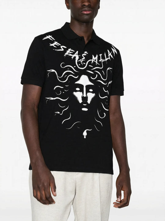 FesFas medusa-print Polo Shirt | Men | Black