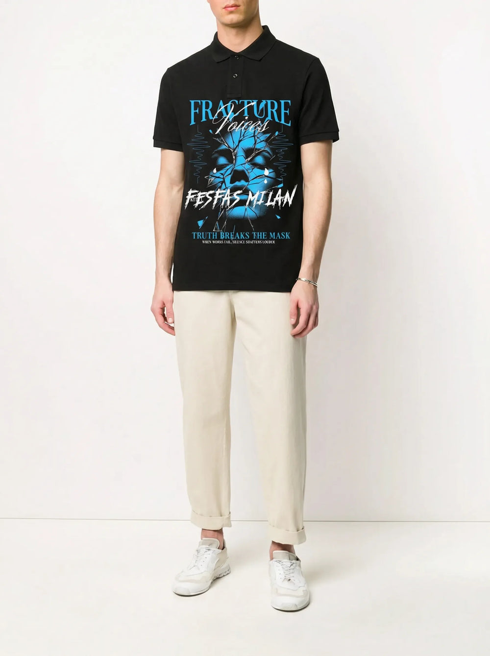 FesFas graphic-print Polo Shirt | Men | Black