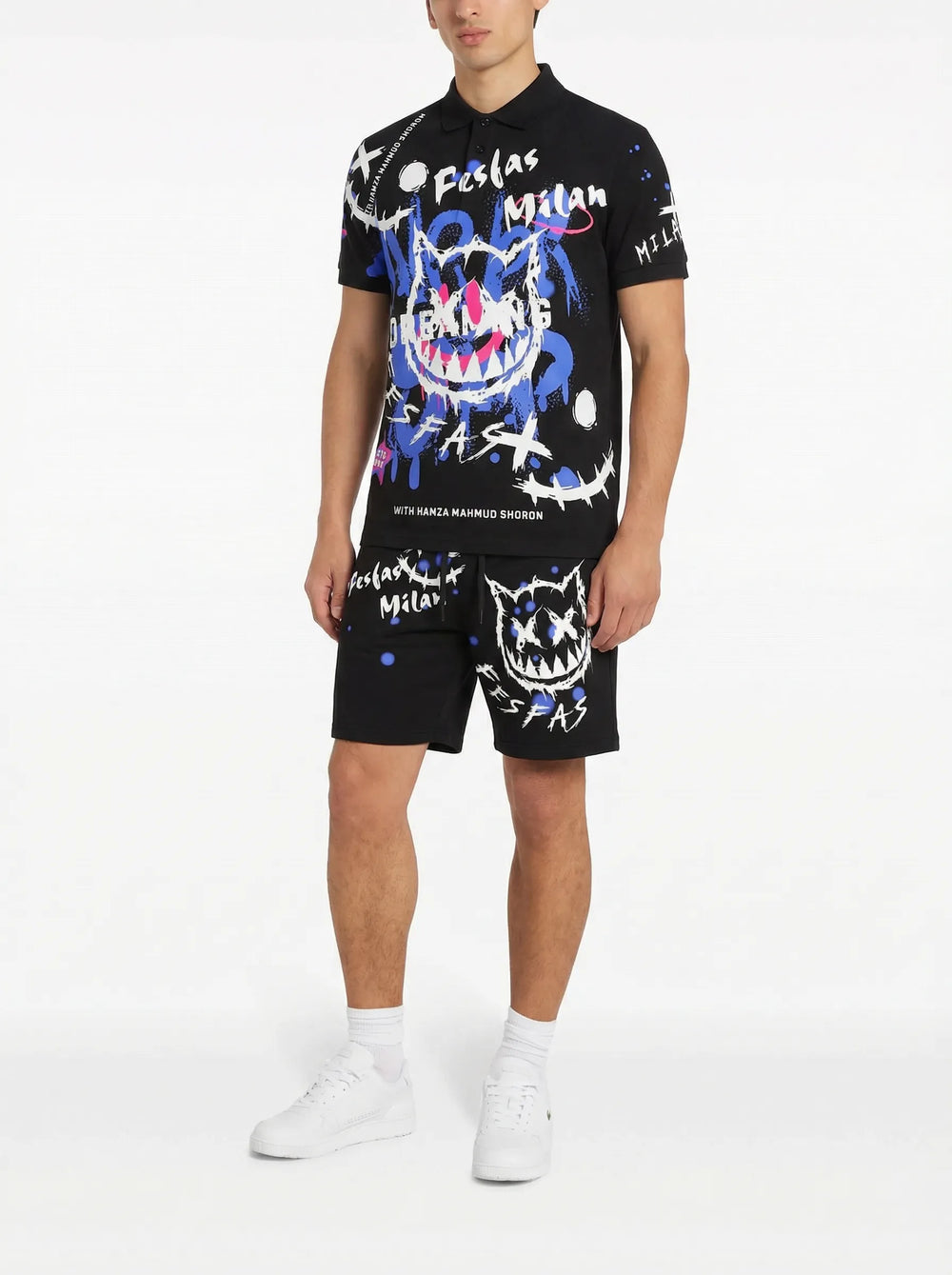 FesFas Hologram-print Polo Set | Men | Black