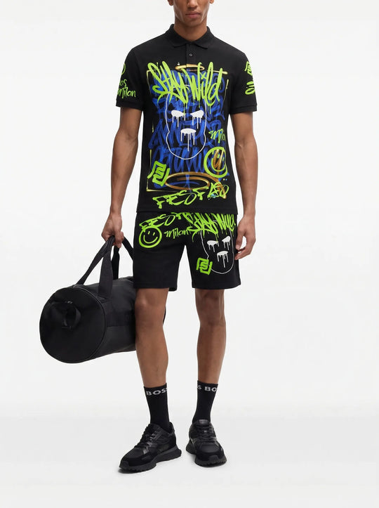 FesFas Hologram-print Polo Set | Men | Black
