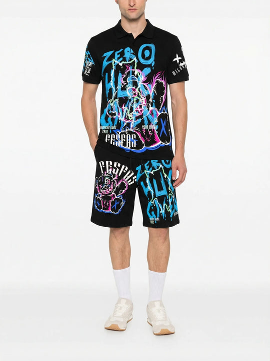 FesFas Hologram-print Polo Set | Men | Black