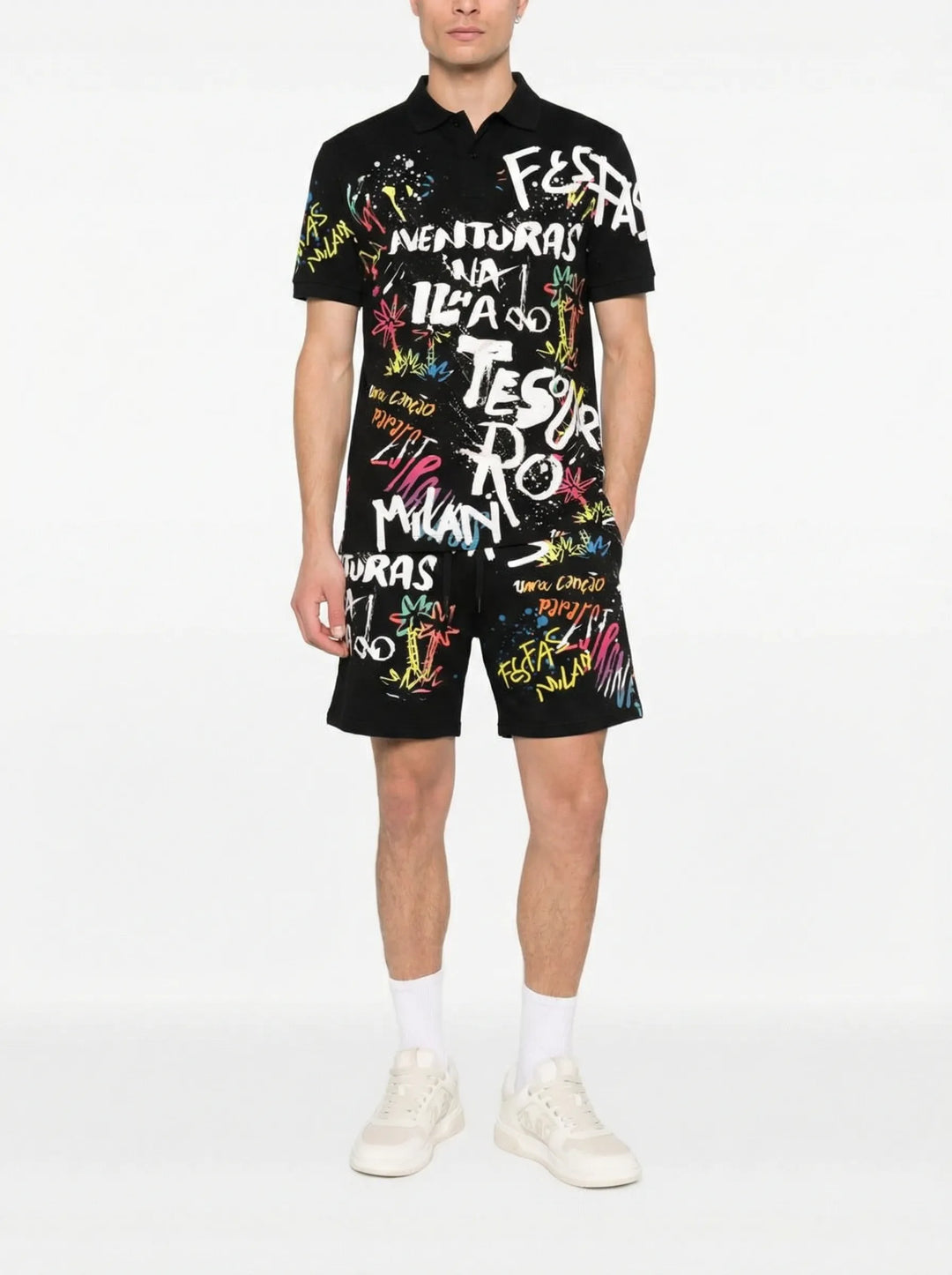 FesFas Hologram-print Polo Set | Men | Black