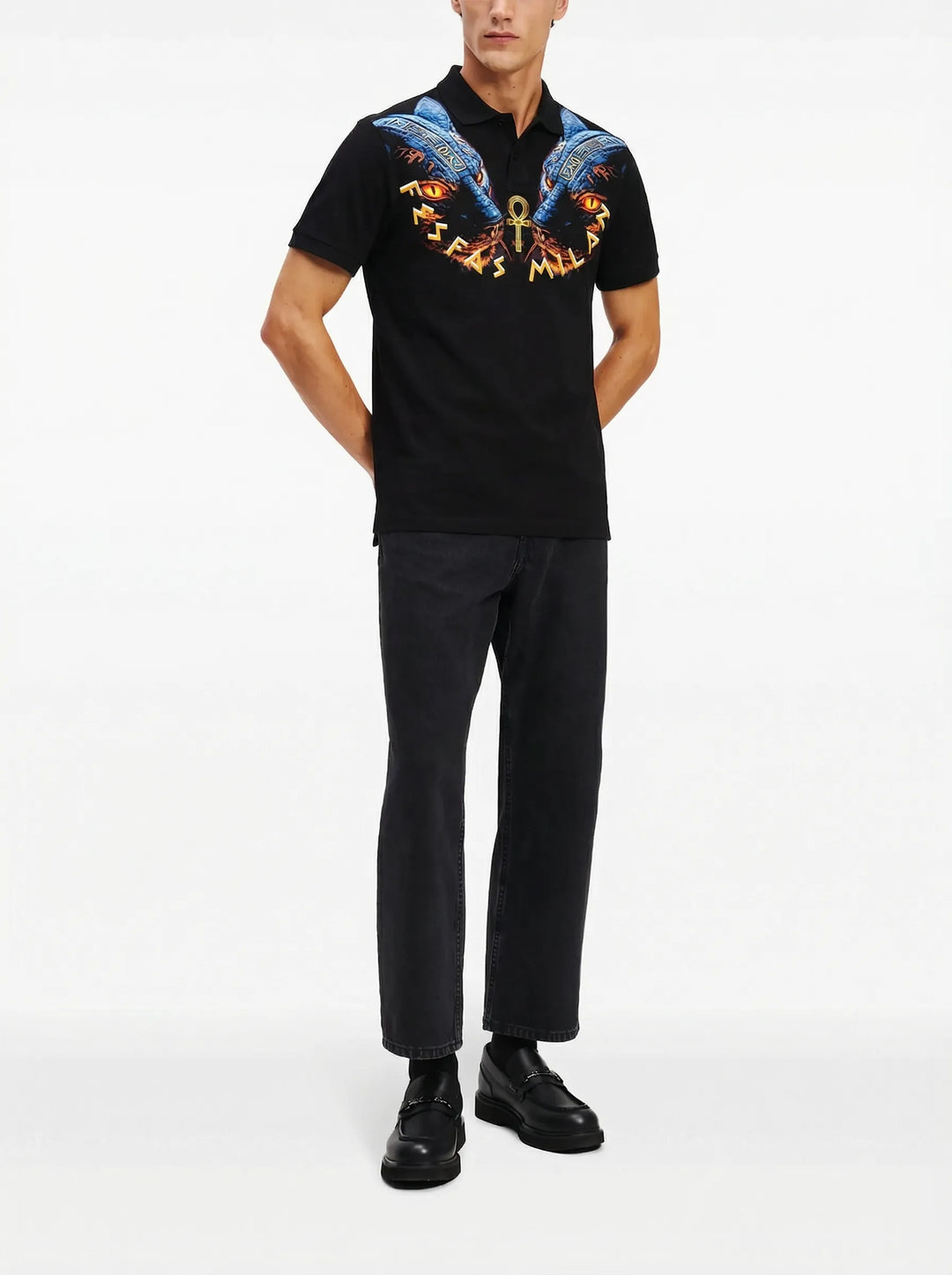 FesFas Panther-print Polo Shirt | Men | Black