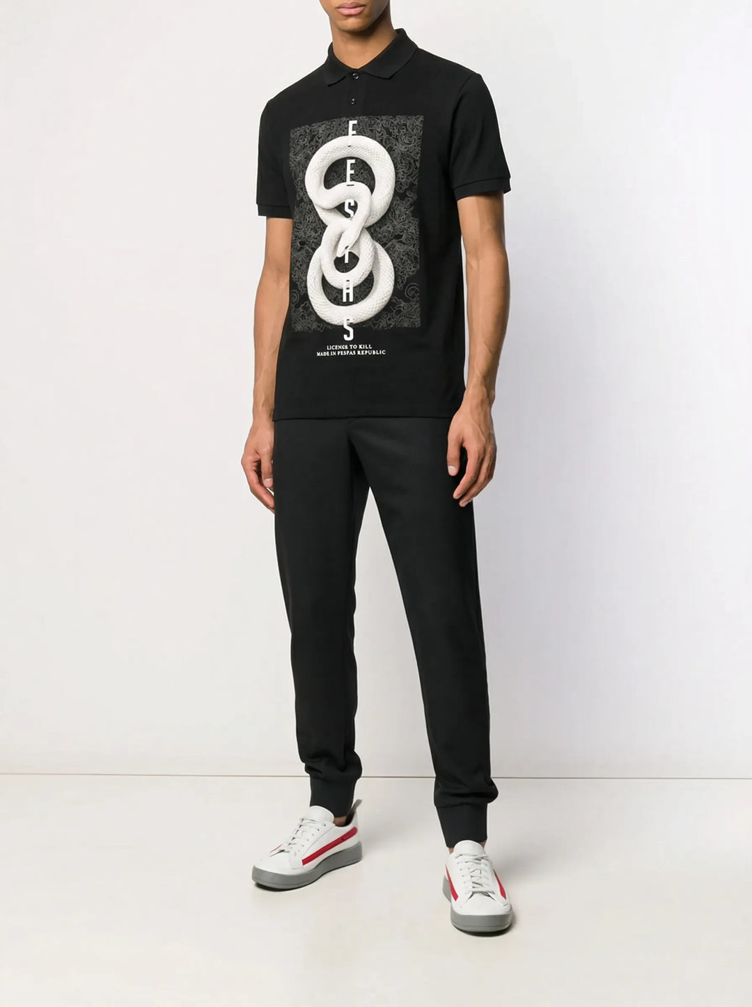 FesFas Snake-print Polo Shirt | Men | Black