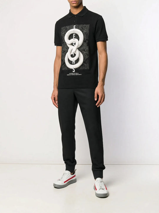 FesFas Snake-print Polo Shirt | Men | Black