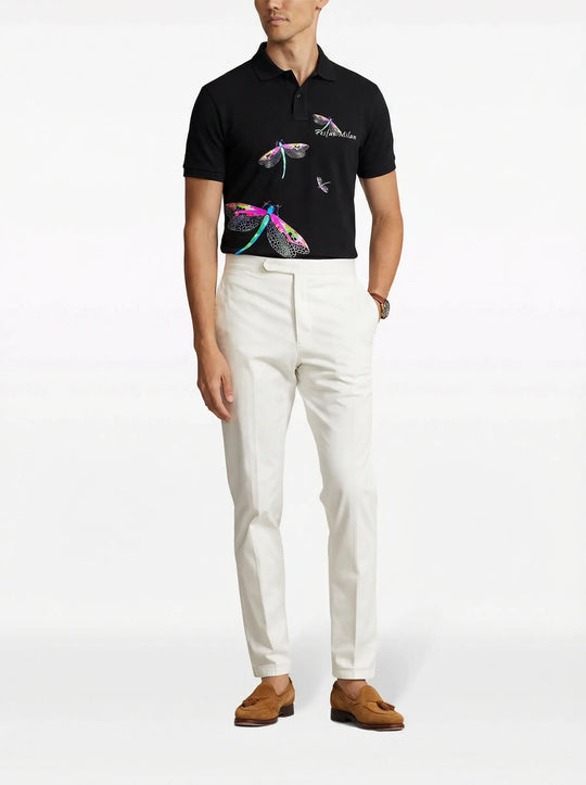 FesFas Dragonfly-print Polo Shirt | Men | Black