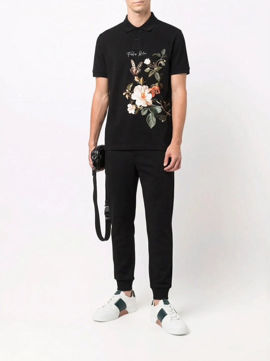FesFas Floral-print Polo Shirt | Men | Black