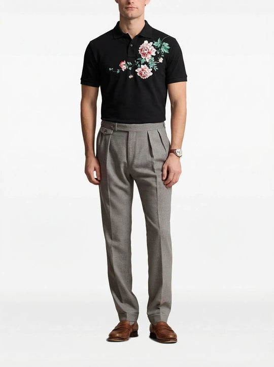 FesFas Floral-print Polo Shirt | Men | Black