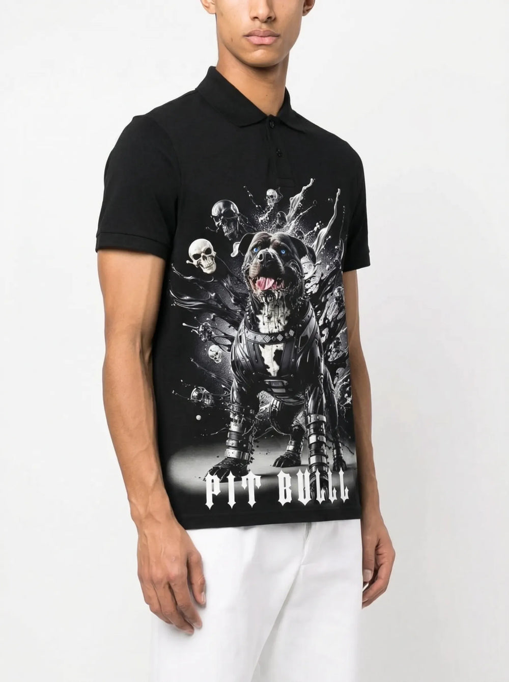 FesFas Bulldog-print Polo Shirt | Men | Black