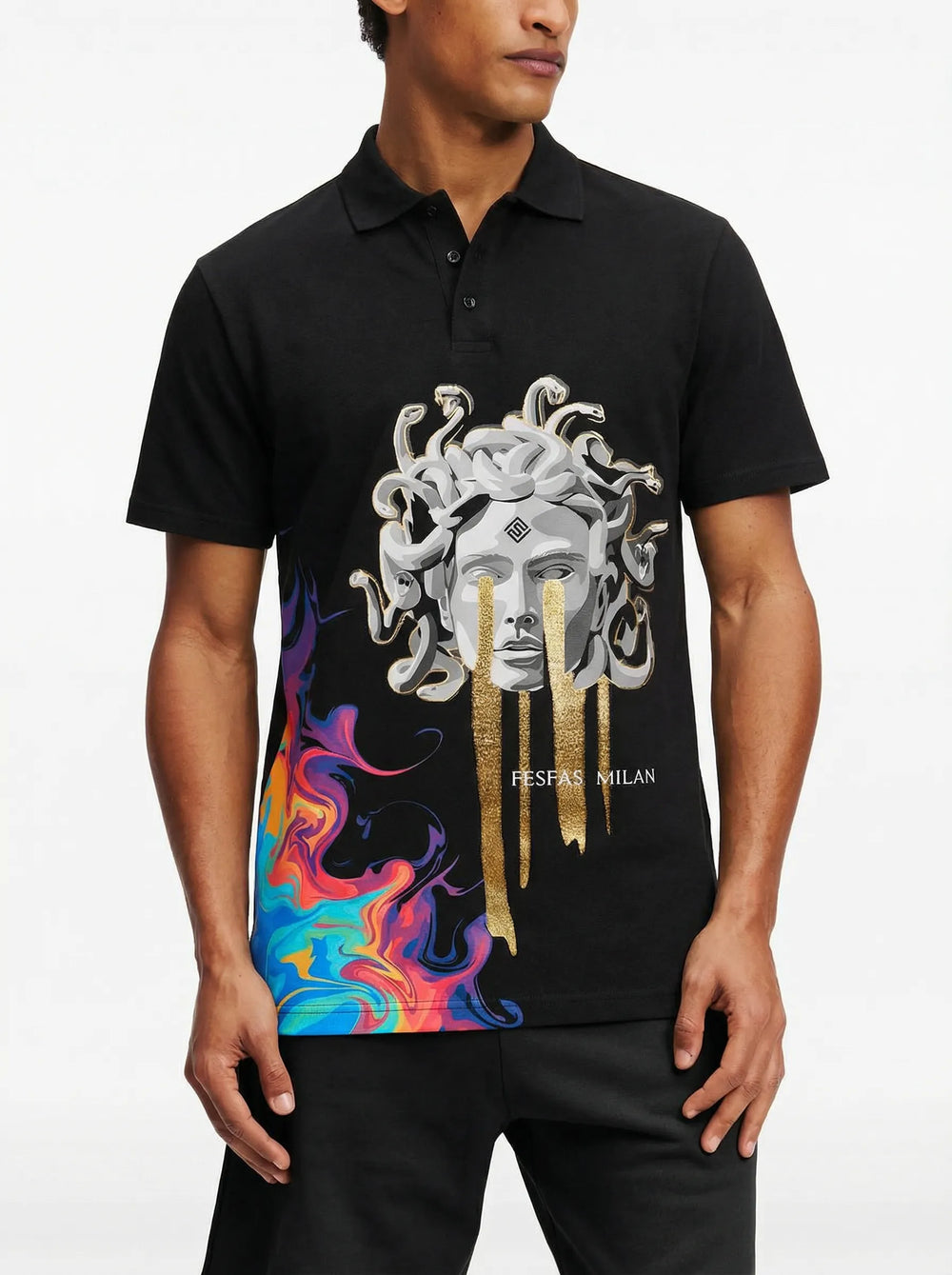 FesFas Medusa-print Polo Shirt | Men | Black