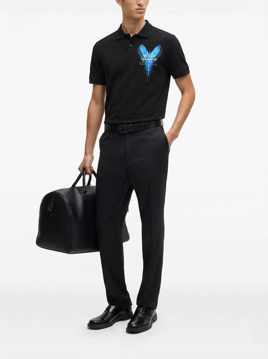 FesFas Eagle-print Polo Shirt | Men | Black