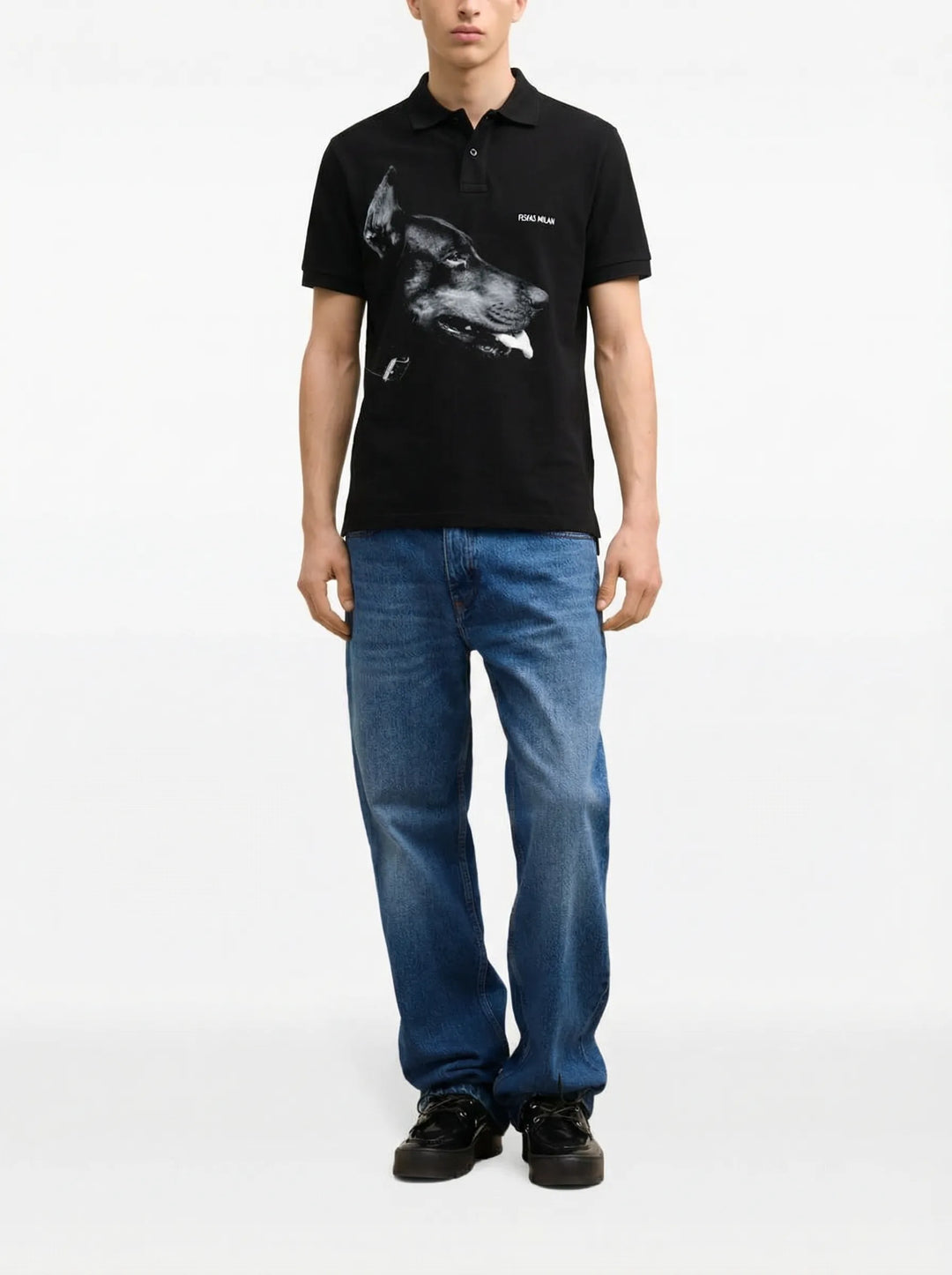 FesFas Doberman-print Polo Shirt | Men | Black