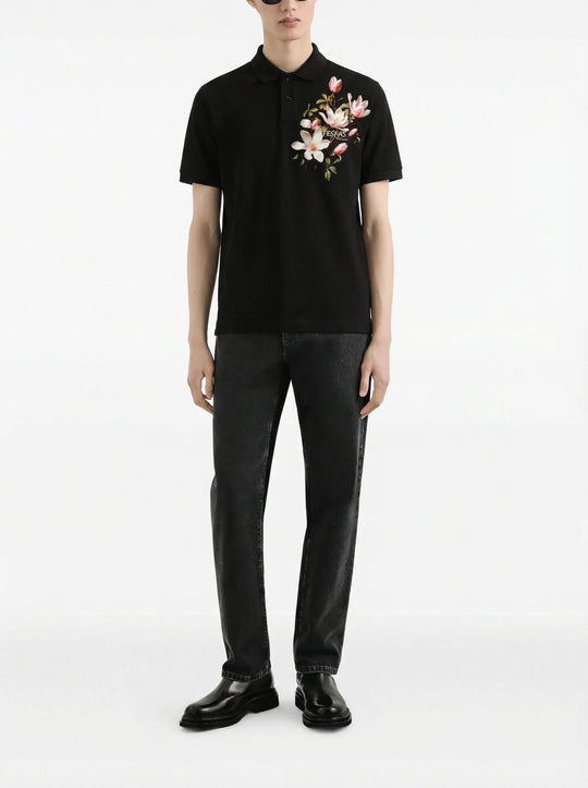 FesFas Floral-print Polo Shirt | Men | Black