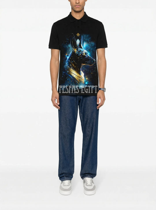 FesFas Doberman-print Polo Shirt | Men | Black